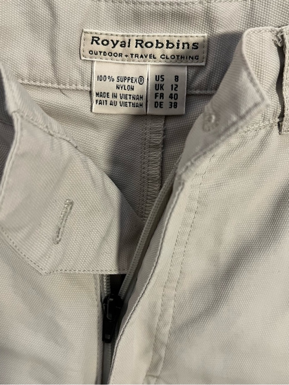 Royal Robbins Women’s Light Beige Flat-Front Shorts Hiking Outdoor - Picture 2 of 8